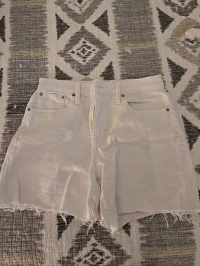 J. Crew White High-Rise Denim Cutoff Shorts